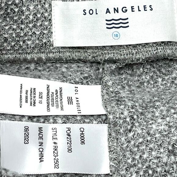 Sol Angeles Girls Thermal Flare Leggings Size 10 Gray Cozy Soft Stretch NWT $82 - Picture 2 of 5